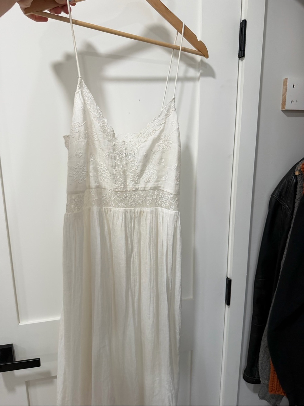 Zara Cream Embroidered Lace Bodice Maxi Dress